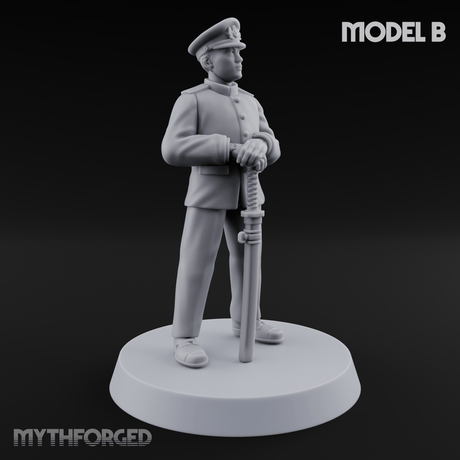 Weird War Japanese Officers Miniature for Dungeons and Dragons, Pathfinder or other TTRPGs