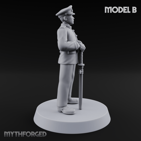 Weird War Japanese Officers B Miniature for Dungeons and Dragons, Pathfinder or other TTRPGs