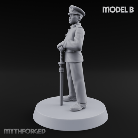 Weird War Japanese Officers B Miniature for Dungeons and Dragons, Pathfinder or other TTRPGs