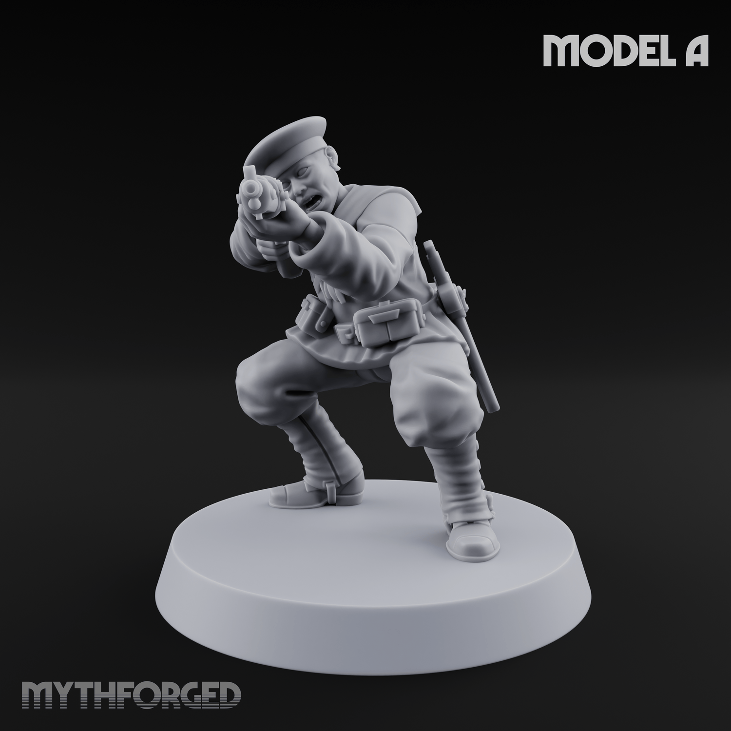 Weird War Japanese Aiming Riflemen Miniature for Dungeons and Dragons, Pathfinder or other TTRPGs