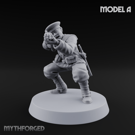 Weird War Japanese Aiming Riflemen Miniature for Dungeons and Dragons, Pathfinder or other TTRPGs