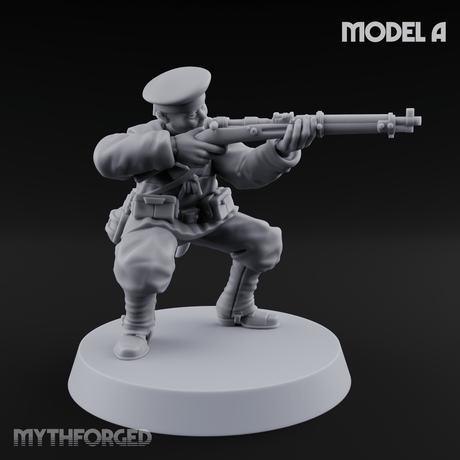 Weird War Japanese Aiming Riflemen A Miniature for Dungeons and Dragons, Pathfinder or other TTRPGs