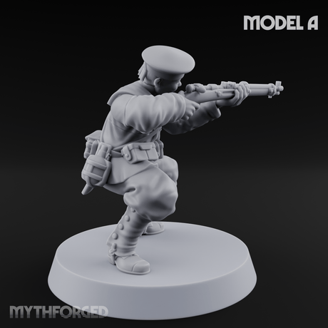Weird War Japanese Aiming Riflemen A Miniature for Dungeons and Dragons, Pathfinder or other TTRPGs