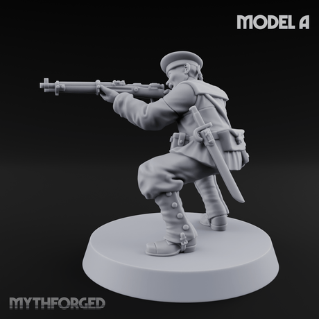 Weird War Japanese Aiming Riflemen A Miniature for Dungeons and Dragons, Pathfinder or other TTRPGs