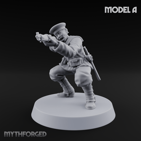 Weird War Japanese Aiming Riflemen A Miniature for Dungeons and Dragons, Pathfinder or other TTRPGs