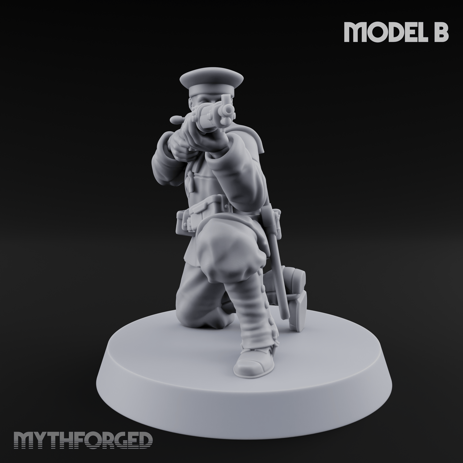 Weird War Japanese Aiming Riflemen Miniature for Dungeons and Dragons, Pathfinder or other TTRPGs