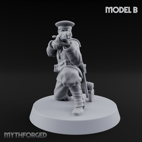 Weird War Japanese Aiming Riflemen B Miniature for Dungeons and Dragons, Pathfinder or other TTRPGs