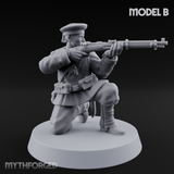 Weird War Japanese Aiming Riflemen B Miniature for Dungeons and Dragons, Pathfinder or other TTRPGs