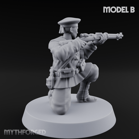 Weird War Japanese Aiming Riflemen B Miniature for Dungeons and Dragons, Pathfinder or other TTRPGs