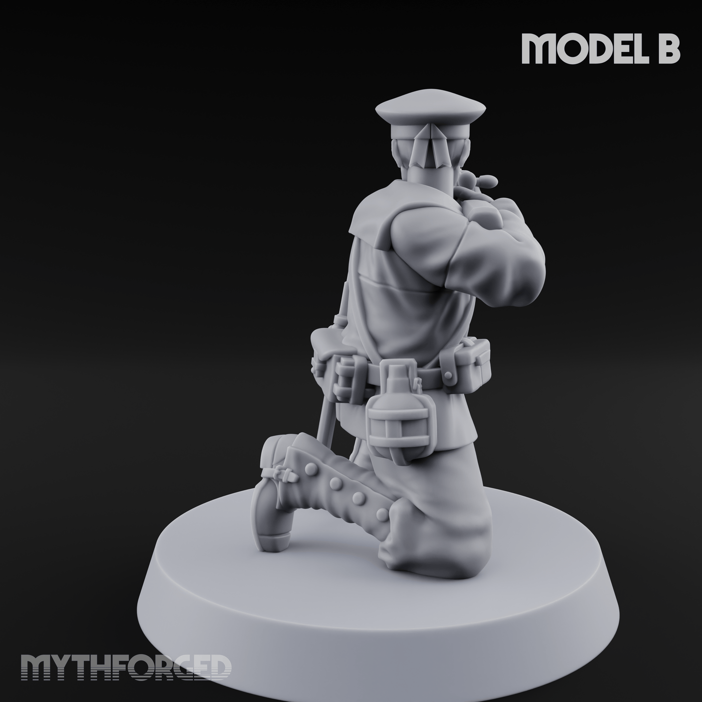 Weird War Japanese Aiming Riflemen B Miniature for Dungeons and Dragons, Pathfinder or other TTRPGs