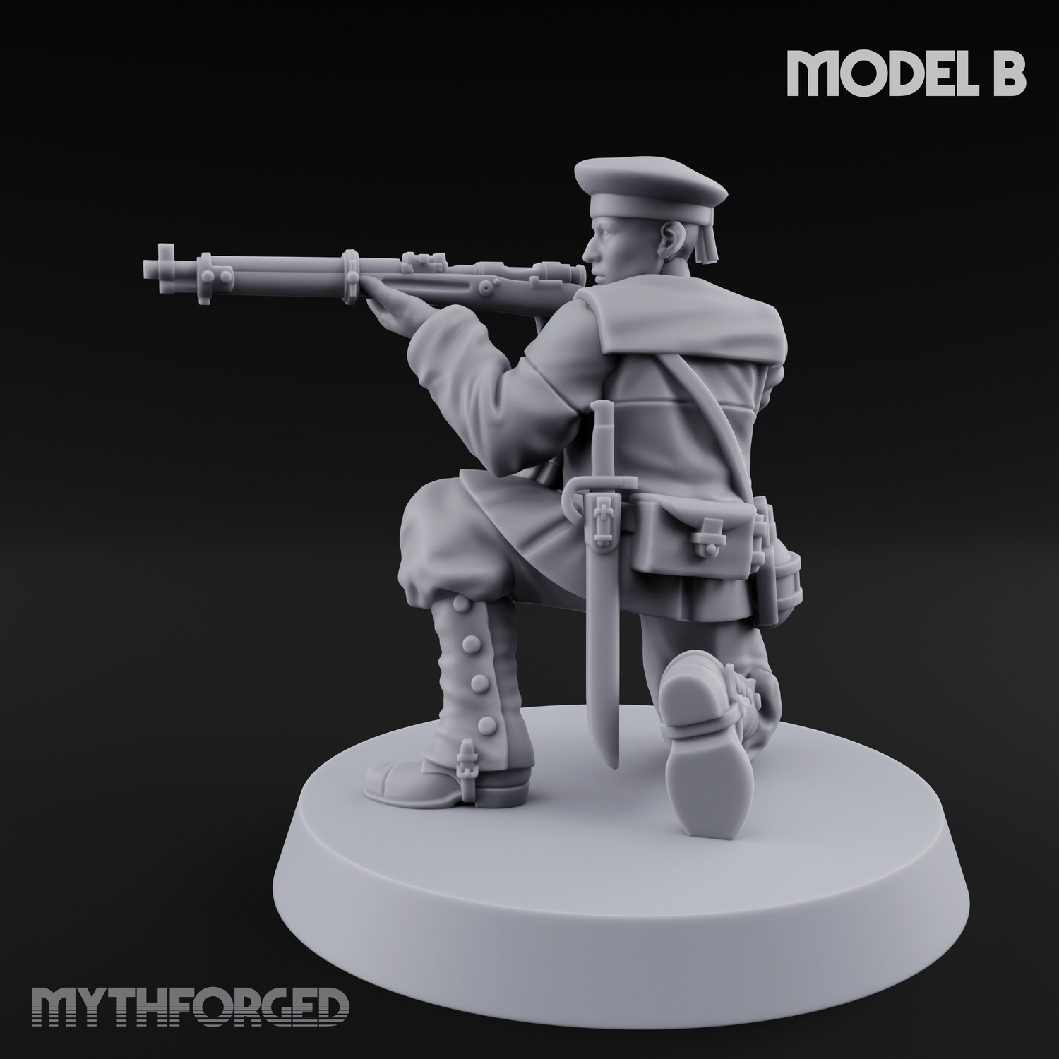 Weird War Japanese Aiming Riflemen B Miniature for Dungeons and Dragons, Pathfinder or other TTRPGs