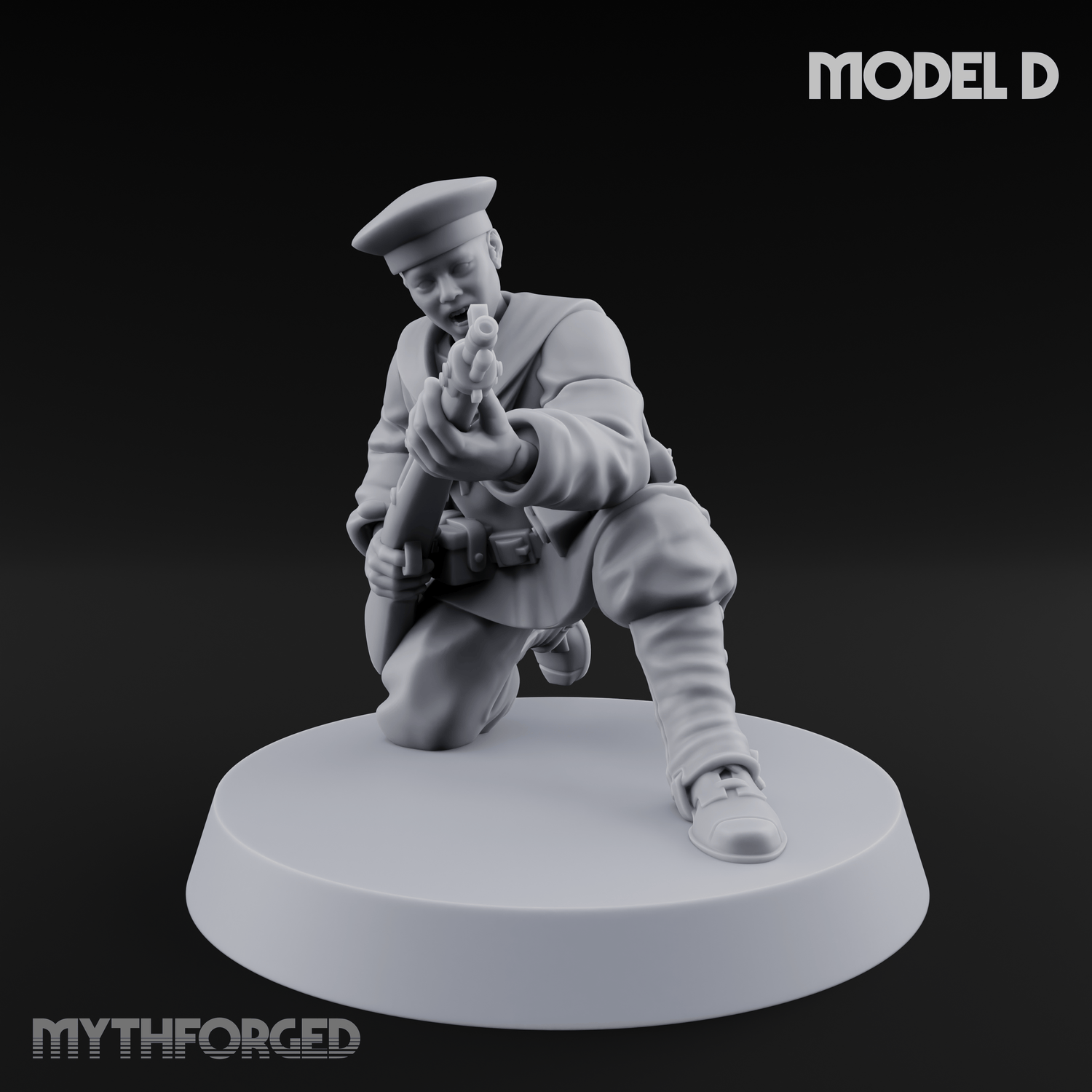 Weird War Japanese Aiming Riflemen Miniature for Dungeons and Dragons, Pathfinder or other TTRPGs