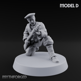 Weird War Japanese Aiming Riflemen Miniature for Dungeons and Dragons, Pathfinder or other TTRPGs
