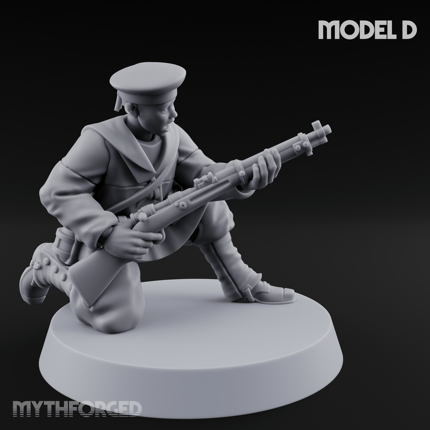 Weird War Japanese Aiming Riflemen D Miniature for Dungeons and Dragons, Pathfinder or other TTRPGs