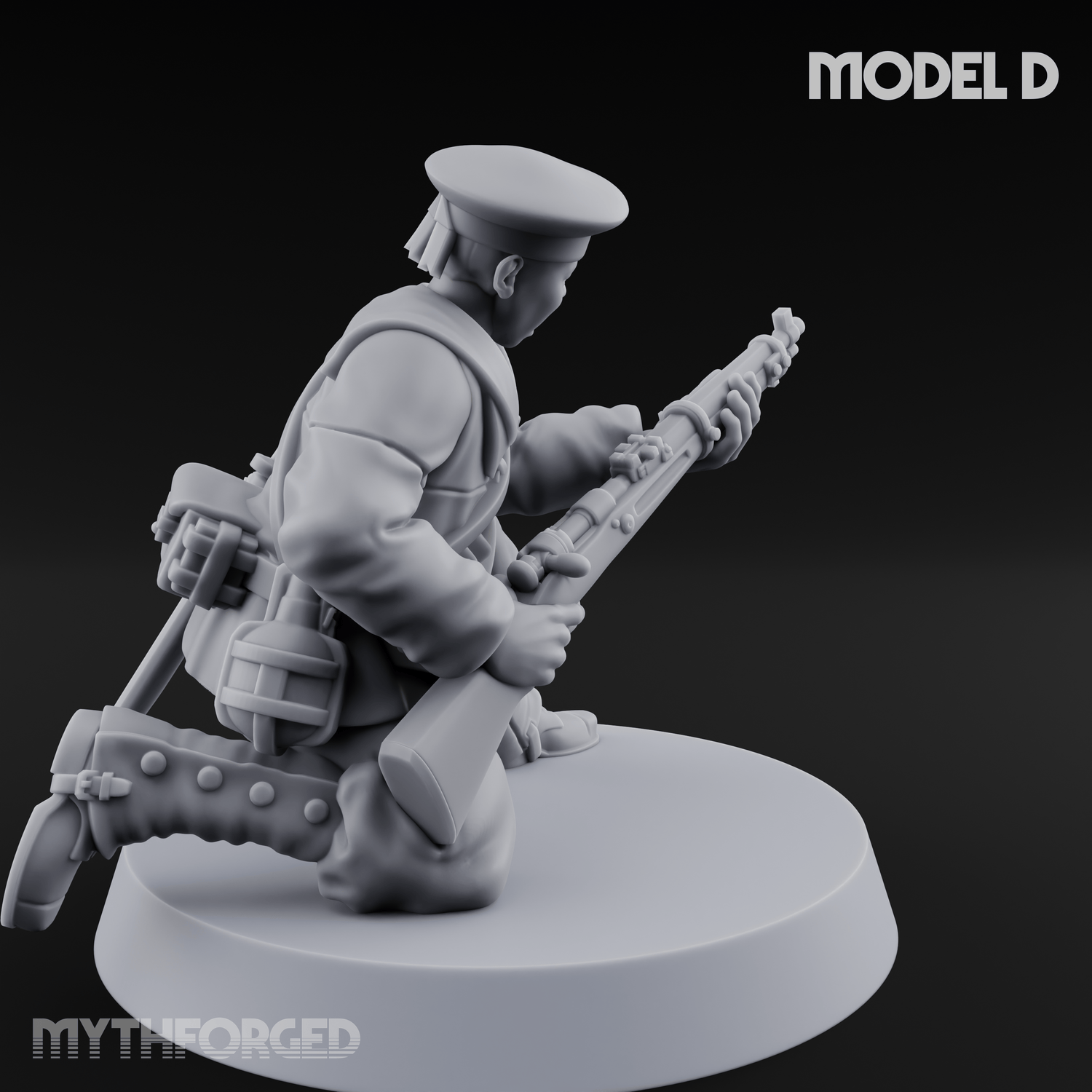 Weird War Japanese Aiming Riflemen D Miniature for Dungeons and Dragons, Pathfinder or other TTRPGs