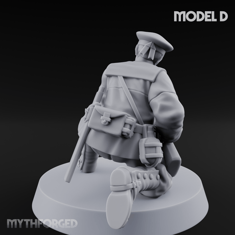 Weird War Japanese Aiming Riflemen D Miniature for Dungeons and Dragons, Pathfinder or other TTRPGs