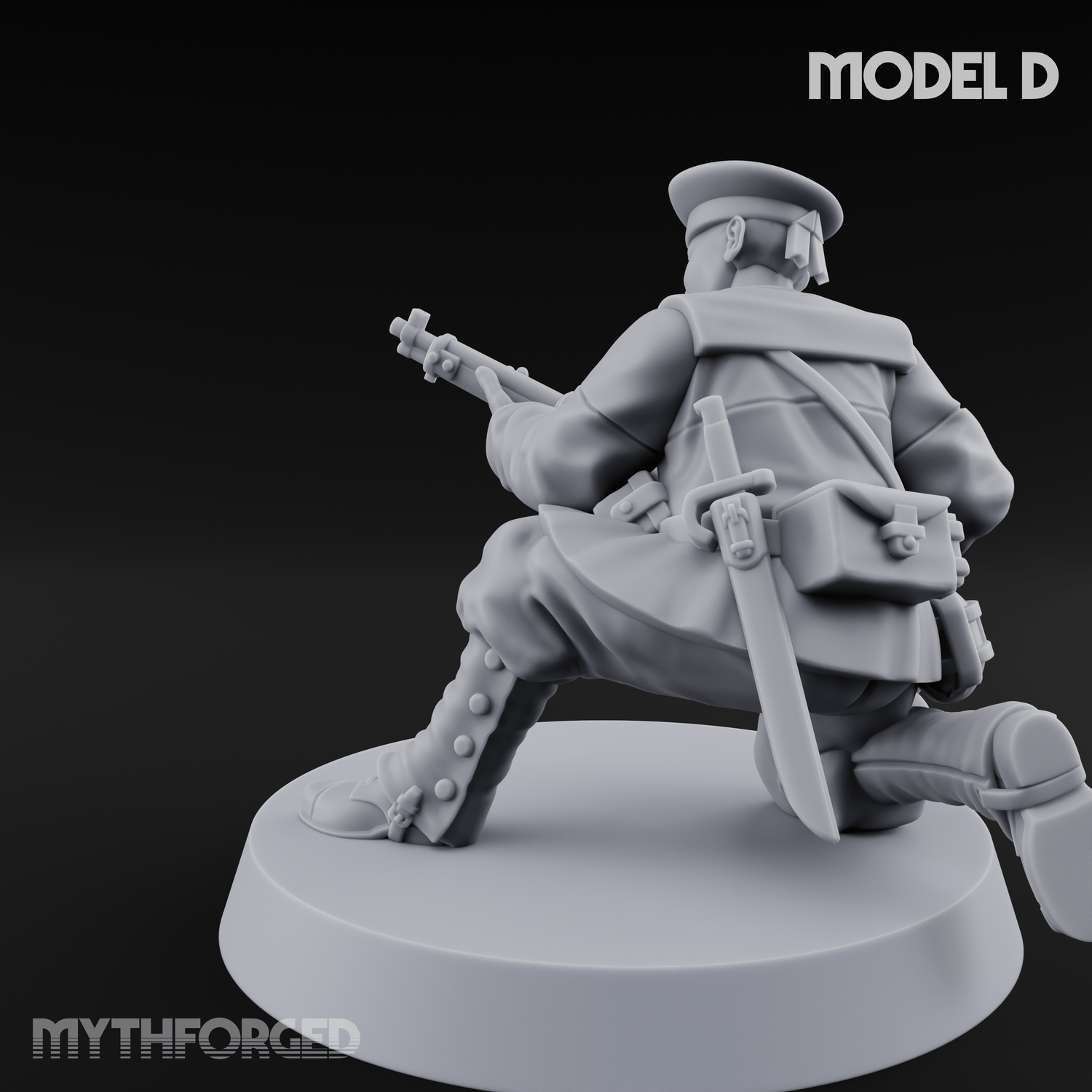 Weird War Japanese Aiming Riflemen D Miniature for Dungeons and Dragons, Pathfinder or other TTRPGs