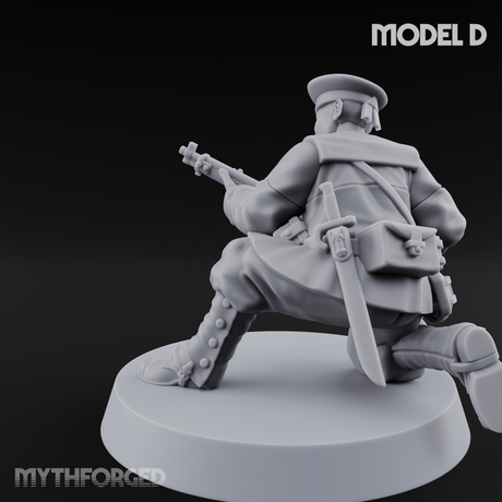 Weird War Japanese Aiming Riflemen D Miniature for Dungeons and Dragons, Pathfinder or other TTRPGs