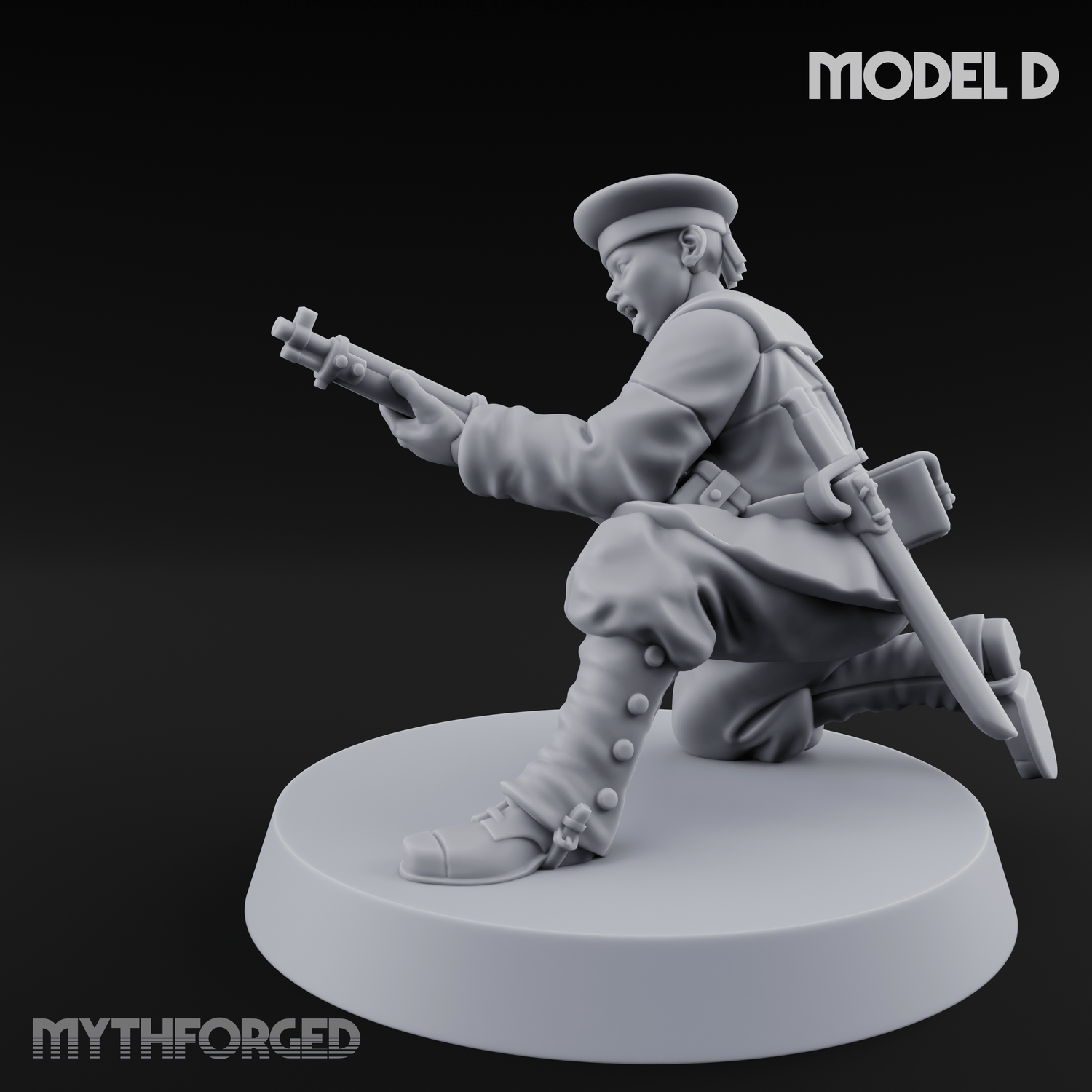 Weird War Japanese Aiming Riflemen D Miniature for Dungeons and Dragons, Pathfinder or other TTRPGs