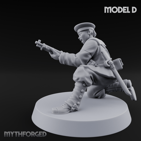 Weird War Japanese Aiming Riflemen D Miniature for Dungeons and Dragons, Pathfinder or other TTRPGs