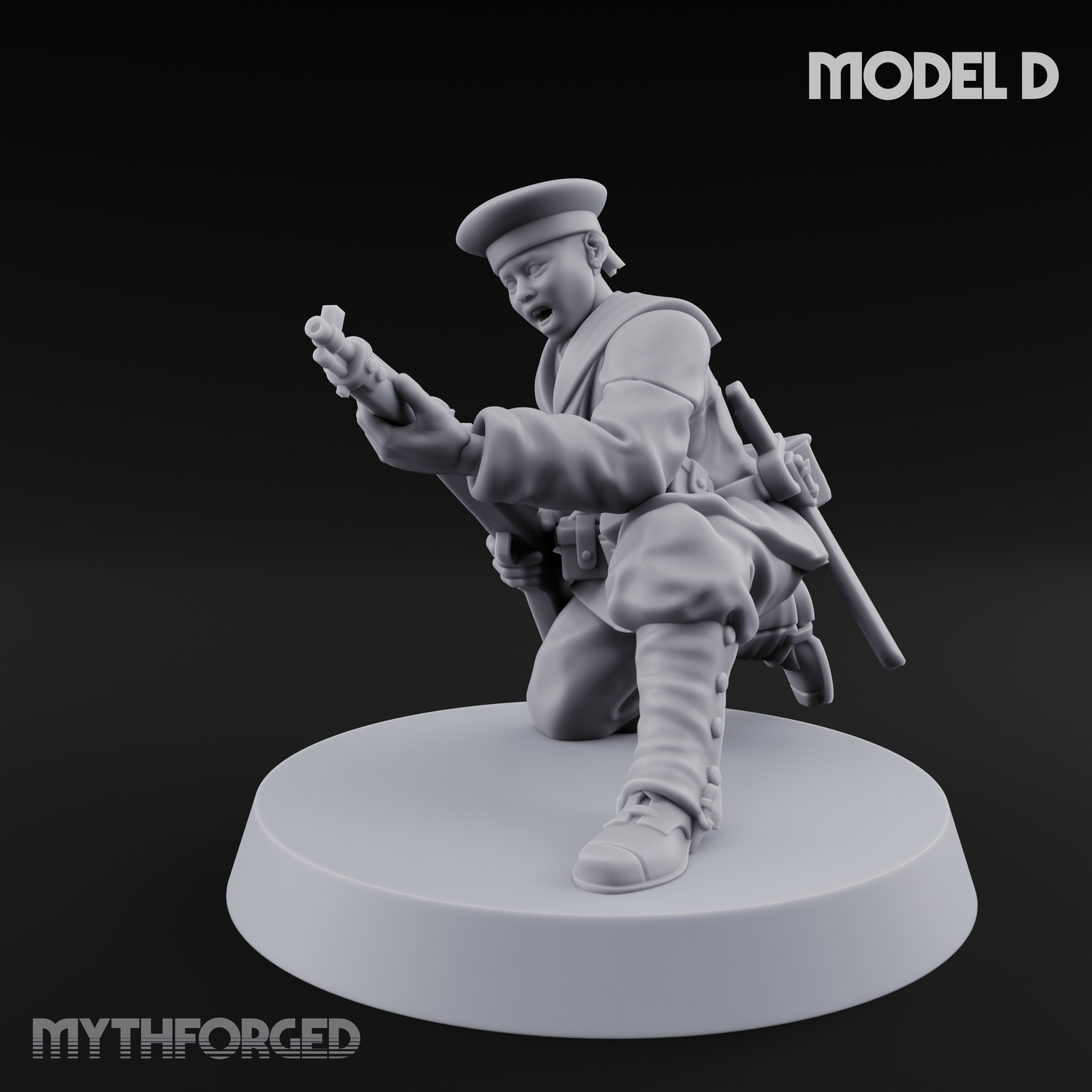 Weird War Japanese Aiming Riflemen D Miniature for Dungeons and Dragons, Pathfinder or other TTRPGs