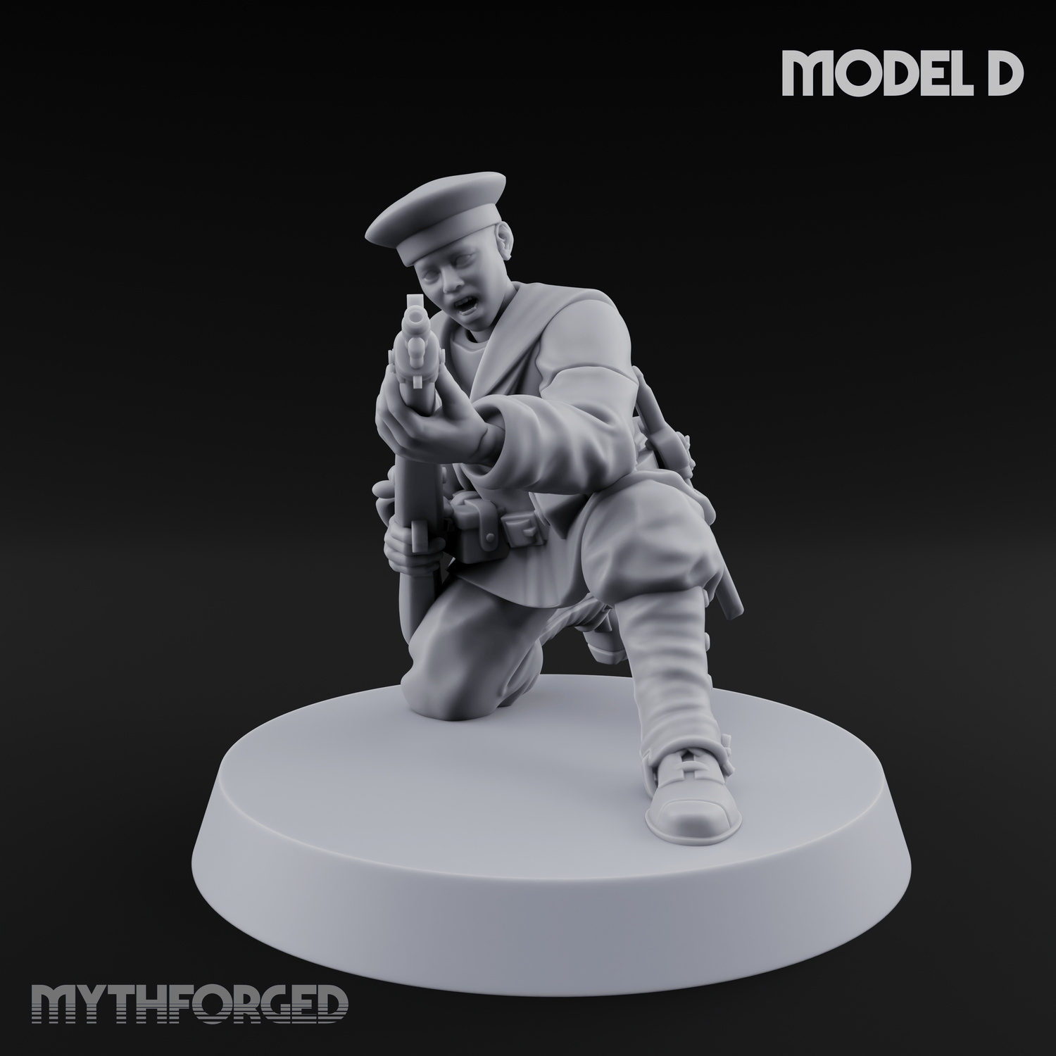 Weird War Japanese Aiming Riflemen D Miniature for Dungeons and Dragons, Pathfinder or other TTRPGs