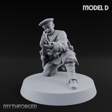 Weird War Japanese Aiming Riflemen D Miniature for Dungeons and Dragons, Pathfinder or other TTRPGs