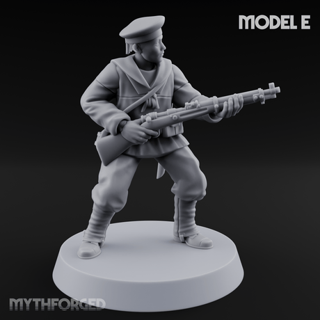 Weird War Japanese Aiming Riflemen E Miniature for Dungeons and Dragons, Pathfinder or other TTRPGs