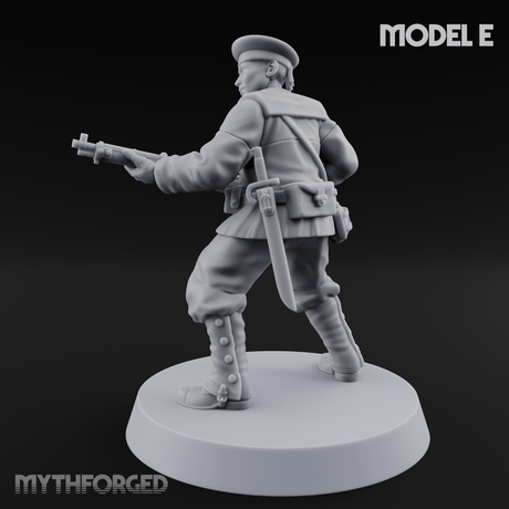Weird War Japanese Aiming Riflemen E Miniature for Dungeons and Dragons, Pathfinder or other TTRPGs