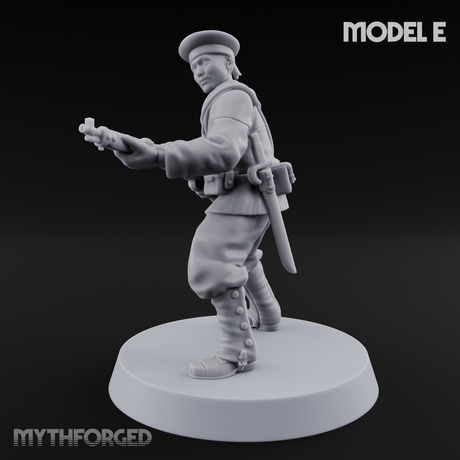 Weird War Japanese Aiming Riflemen E Miniature for Dungeons and Dragons, Pathfinder or other TTRPGs