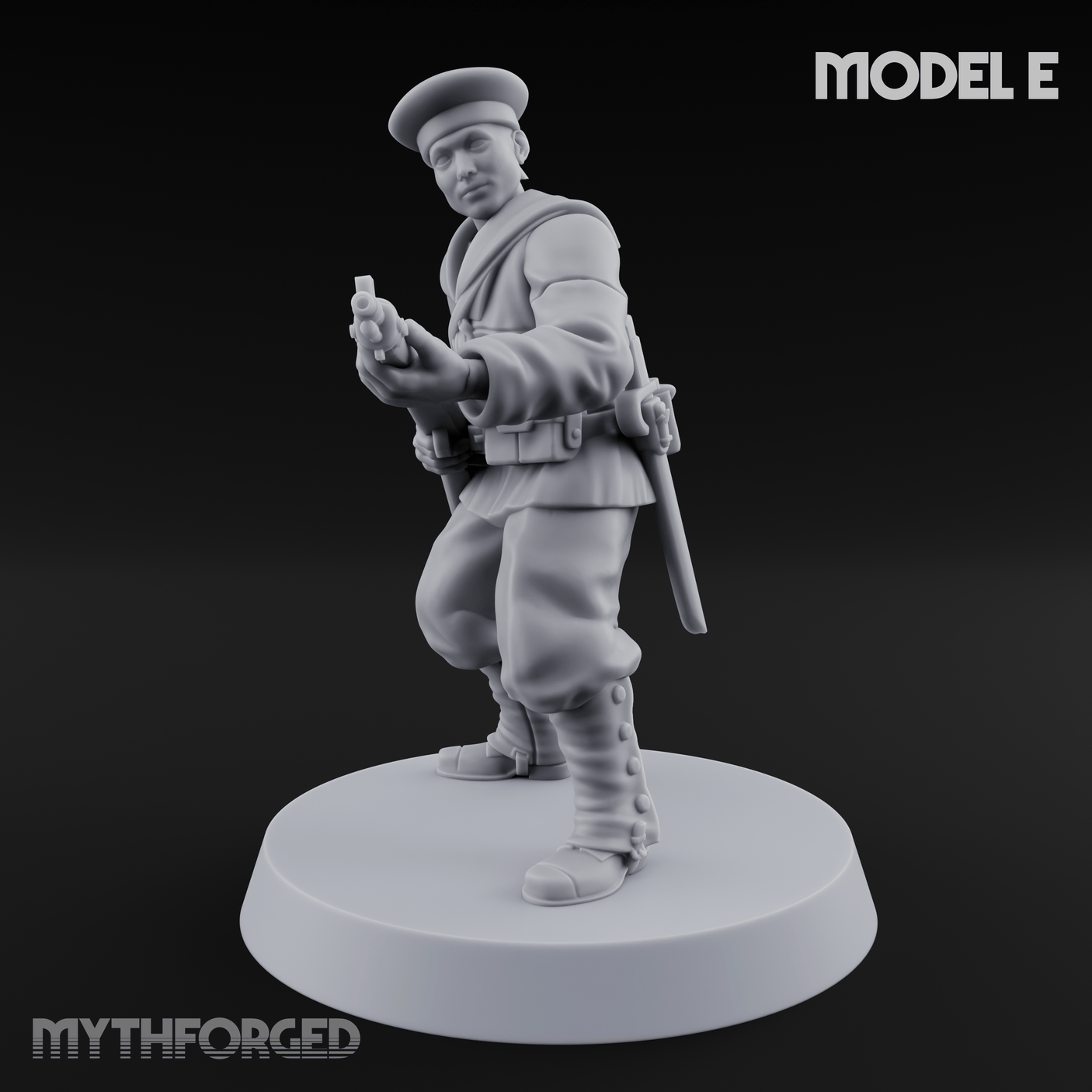 Weird War Japanese Aiming Riflemen E Miniature for Dungeons and Dragons, Pathfinder or other TTRPGs