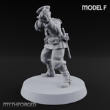 Weird War Japanese Aiming Riflemen Miniature for Dungeons and Dragons, Pathfinder or other TTRPGs