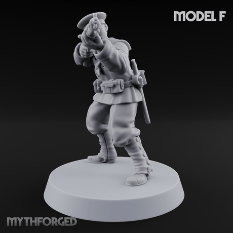 Weird War Japanese Aiming Riflemen Miniature for Dungeons and Dragons, Pathfinder or other TTRPGs