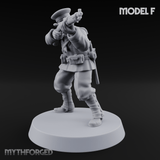 Weird War Japanese Aiming Riflemen Miniature for Dungeons and Dragons, Pathfinder or other TTRPGs