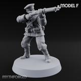 Weird War Japanese Aiming Riflemen Miniature for Dungeons and Dragons, Pathfinder or other TTRPGs