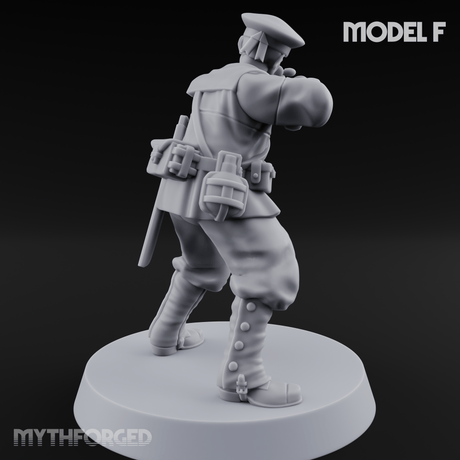 Weird War Japanese Aiming Riflemen F Miniature for Dungeons and Dragons, Pathfinder or other TTRPGs