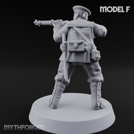 Weird War Japanese Aiming Riflemen F Miniature for Dungeons and Dragons, Pathfinder or other TTRPGs