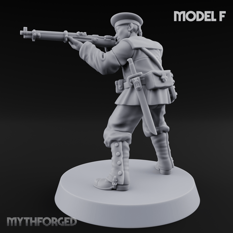 Weird War Japanese Aiming Riflemen F Miniature for Dungeons and Dragons, Pathfinder or other TTRPGs
