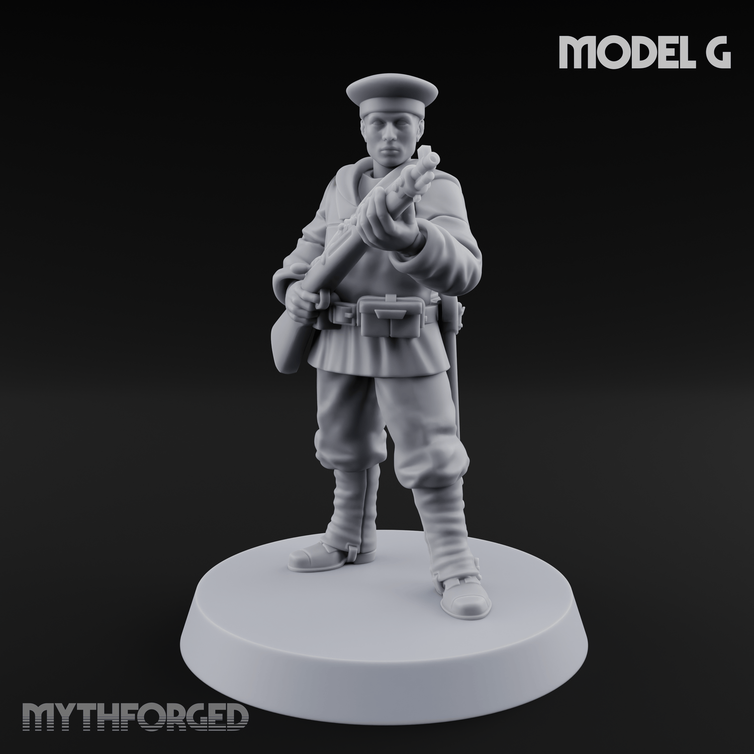 Weird War Japanese Aiming Riflemen Miniature for Dungeons and Dragons, Pathfinder or other TTRPGs