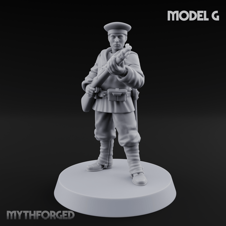Weird War Japanese Aiming Riflemen G Miniature for Dungeons and Dragons, Pathfinder or other TTRPGs