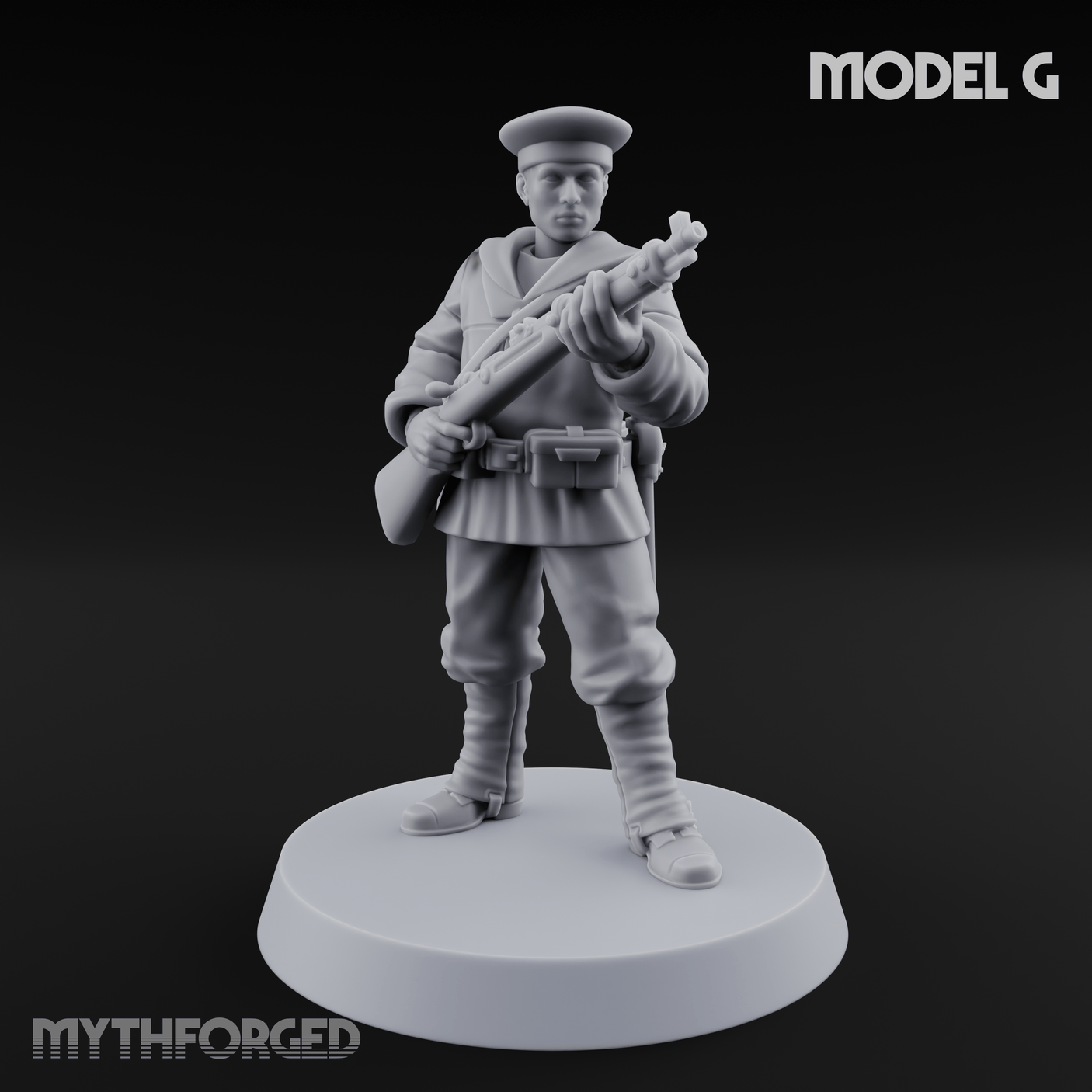 Weird War Japanese Aiming Riflemen G Miniature for Dungeons and Dragons, Pathfinder or other TTRPGs