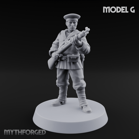 Weird War Japanese Aiming Riflemen G Miniature for Dungeons and Dragons, Pathfinder or other TTRPGs