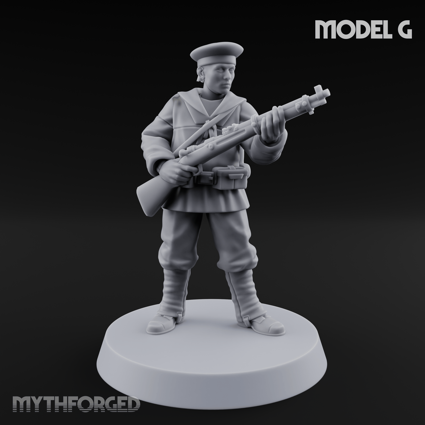 Weird War Japanese Aiming Riflemen G Miniature for Dungeons and Dragons, Pathfinder or other TTRPGs