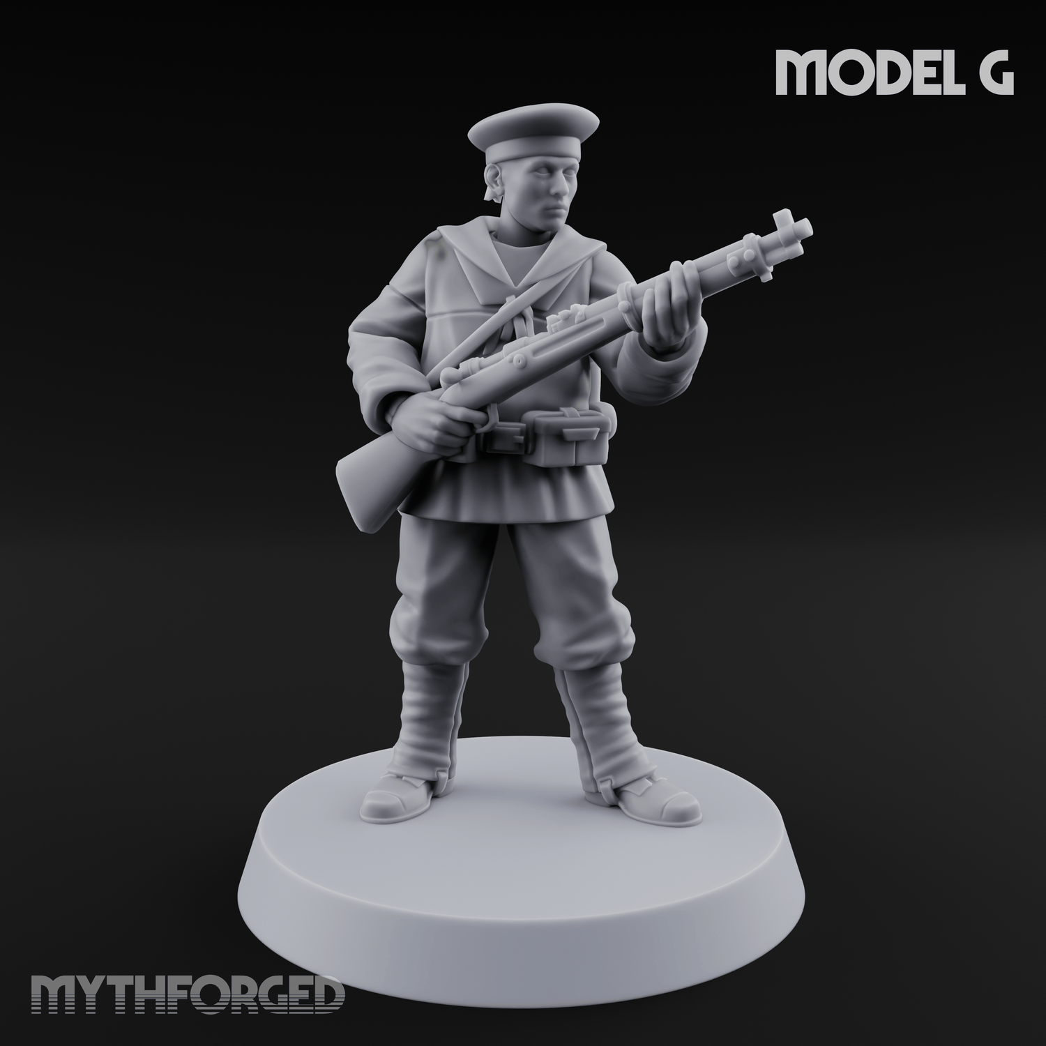 Weird War Japanese Aiming Riflemen G Miniature for Dungeons and Dragons, Pathfinder or other TTRPGs