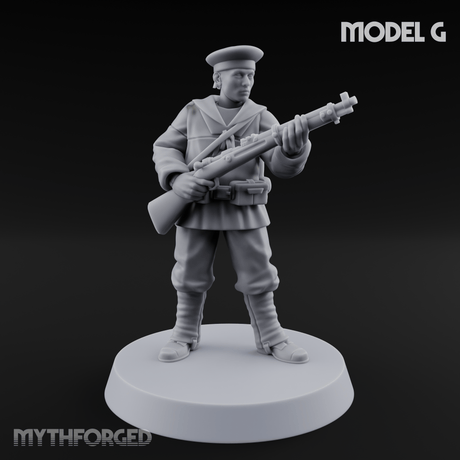 Weird War Japanese Aiming Riflemen G Miniature for Dungeons and Dragons, Pathfinder or other TTRPGs