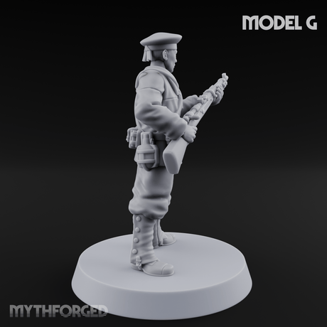 Weird War Japanese Aiming Riflemen G Miniature for Dungeons and Dragons, Pathfinder or other TTRPGs