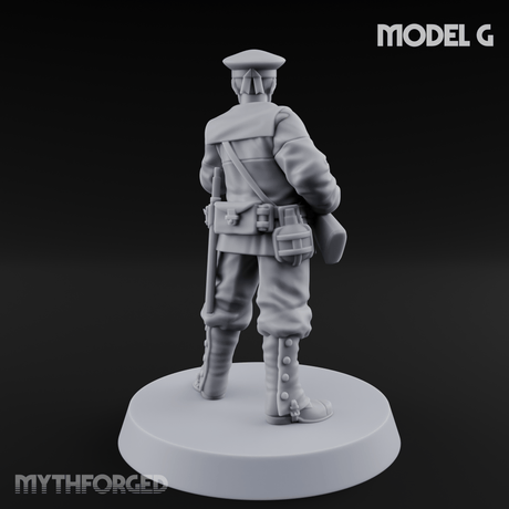 Weird War Japanese Aiming Riflemen G Miniature for Dungeons and Dragons, Pathfinder or other TTRPGs