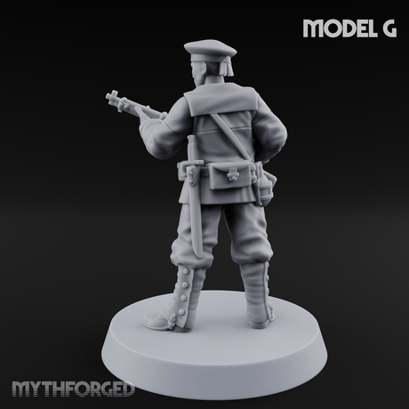 Weird War Japanese Aiming Riflemen G Miniature for Dungeons and Dragons, Pathfinder or other TTRPGs