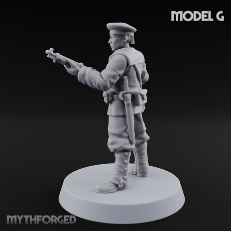 Weird War Japanese Aiming Riflemen G Miniature for Dungeons and Dragons, Pathfinder or other TTRPGs