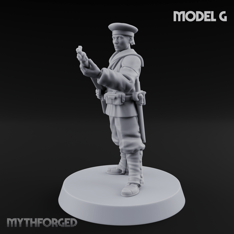 Weird War Japanese Aiming Riflemen G Miniature for Dungeons and Dragons, Pathfinder or other TTRPGs